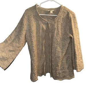 Vintage Coquette Cottage Core Button Clasp Crotchet Rabbit Hair Cream Sweater